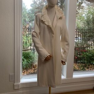 DKNY crème wool (60%) coat